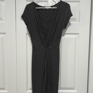Rolla Coster Black and White Striped Midi Dress